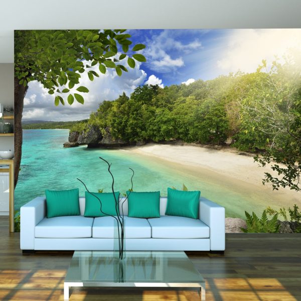 ARTGEIST - Fototapet på en vacker strand med turkosblått vatten - Flera storlekar 250x175