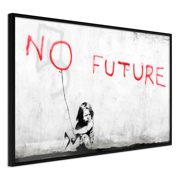 ARTGEIST PLAKAT - Banksy: No Future 60x40 Vit med passepartout