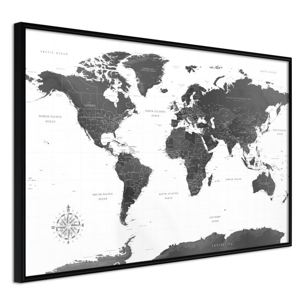 ARTGEIST PLAKAT - The World in Black and White 60x40 Svart med passepartout