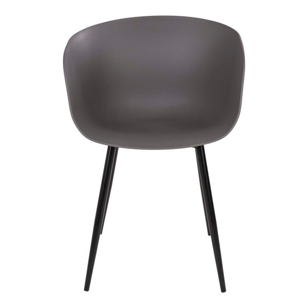 HOUSE NORDIC Roda matbordsstol - grå plast svart stål