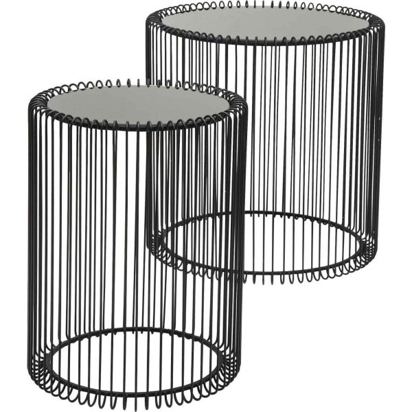 KARE DESIGN Wire sidobord - svart glas och svart stål
