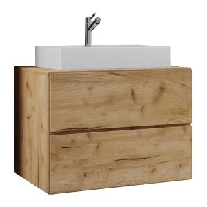 VCM NORDIC Lendas S badrumsmöbler set - keramik och naturlig melamin