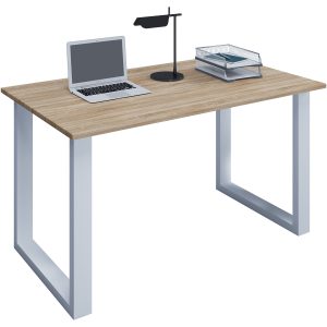 VCM NORDIC Lona U-feet skrivbord - natur trä och vit metall