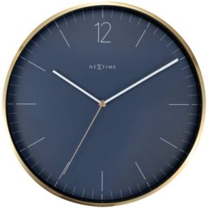 Väggklocka Essential Gold Blå/Guld ø34cm
